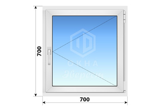 Поворотное пластиковое окно 700x700